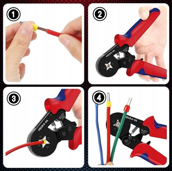 PRASKA ZACISKARKA DO KONEKTORÓW TULEJEK KABLI PRZEWODÓW 1200 SZTUK TULEJEK zdjęcie 12