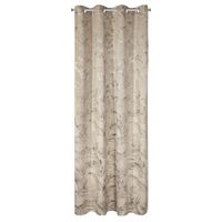 Zasłona na przelotkach z welwetu nadruk glamour DEBRA 135X270 beżowa