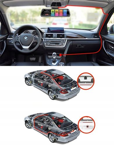 WIDEOREJESTRATOR SAMOCHODOWY LUSTERKO KAMERA COFANIA JAZDY PRZÓD TYŁ MenuPL na Arena.pl