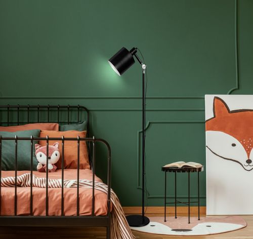 Zana lampa podłogowa czarny 1x60W E27 klosz czarny na Arena.pl