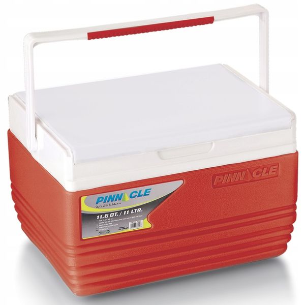 Pojemna lodówka na piknik Pinnacle TPX 6007 11L czerwona + 2 wkłady T1000 zdjęcie 2