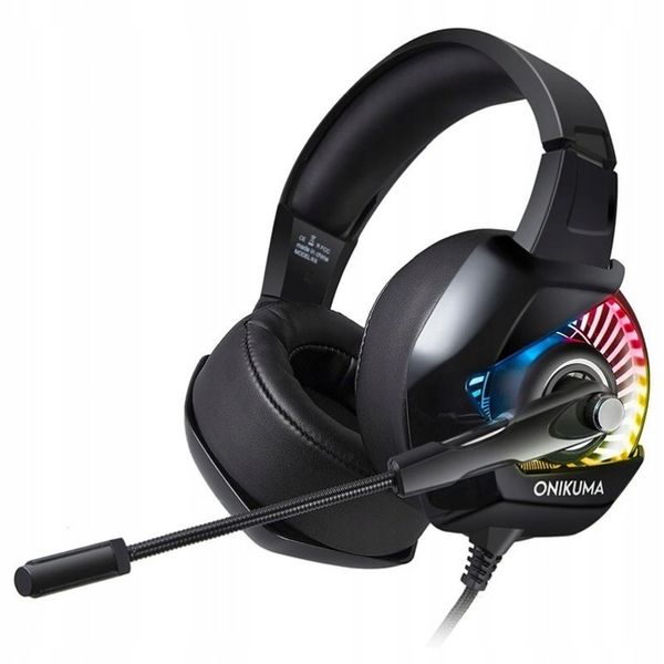 ONIKUMA K6 SŁUCHAWKI GAMINGOWE DLA GRACZY RGB LED MIKROFON PC PS4 zdjęcie 1