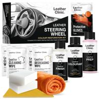 CZARNA FARBA DUŻY ZESTAW DO RENOWACJI KIEROWNICY SKÓRZANEJ LEATHER