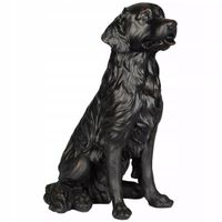 FIGURKA PIES GOLDEN RETRIEVER imitacja dekoracyjna czarna do salonu prezent