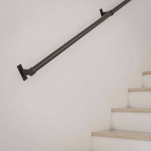 PORĘCZ SCHODOWA BALUSTRADA NA SCHODY UCHWYT CZARNY MAT fi 25mm 200 cm na Arena.pl