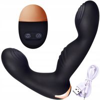 Luksusowy Masażer Prostaty z Pilotem, 10 Funkcji 2 Wibratory, USB