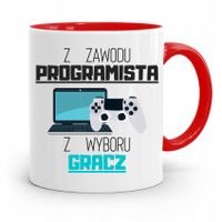 Kubek Czerwony Informatyka Programisty Gracza Z Nadrukiem Ze Zdjęciem