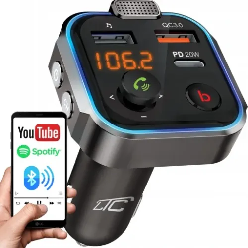 TRANSMITER SAMOCHODOWY BLUETOOTH FM MP3 SZYBKA ŁADOWARKA 3 x USB QC 3.0 na Arena.pl