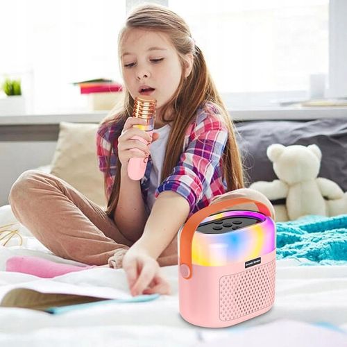 PRZENOŚNY BEZPRZEWODOWY ZESTAW KARAOKE GŁOŚNIK BLUETOOTH 2X MIKROFON RGB na Arena.pl