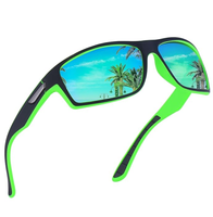 Okulary sportowe lustrzanki zielone polaryzacyjne uniwersalne nerdy unisex