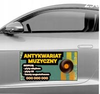 Magnes na samochód reklama magnetyczna 60x30 cm ANTYKWARIAT MUZYCZNY