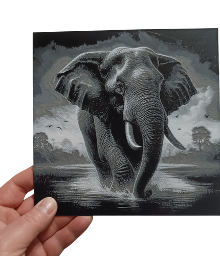 Obraz 3D Słoń Hueforge Szkic 20x15cm na Arena.pl