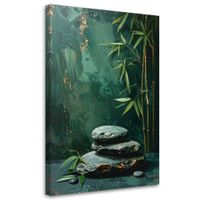Obraz do salonu sypialni kuchni, Kamienie zen spa liście bambusa
