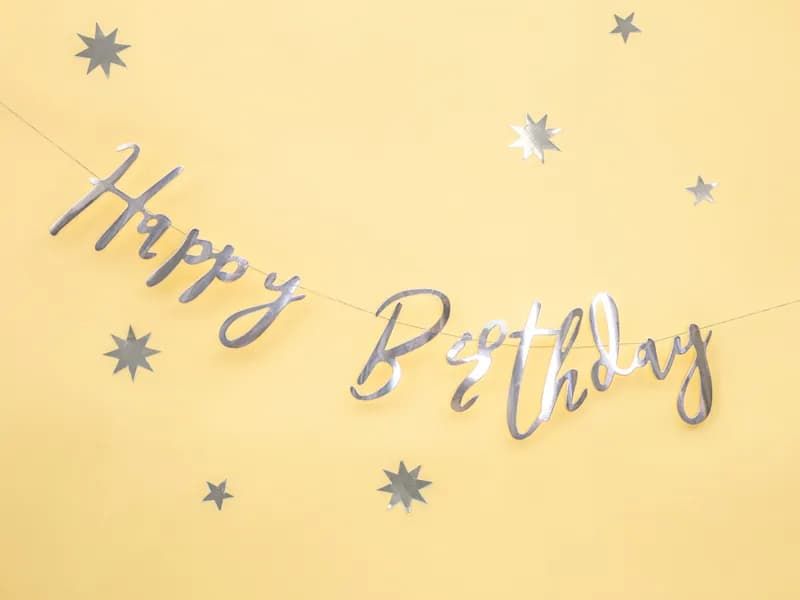 Baner Happy Birthday srebrny zdjęcie 2