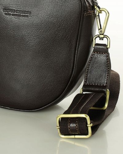 Torebka listonoszka NA SZEROKIM PASKU skórzana dwie komory Marco Mazzini na Arena.pl