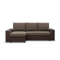 Narożnik z funkcją spania, Viktor, 243x140x92 cm, brąz | TYLETEGOTU