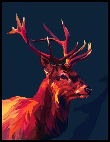 Plakat 50x65cm Jeleń w Geometrii na Arena.pl