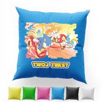 POSZEWKA Z NADRUKIEM BAWEŁNIANA 40x40CM - SONIC GRA