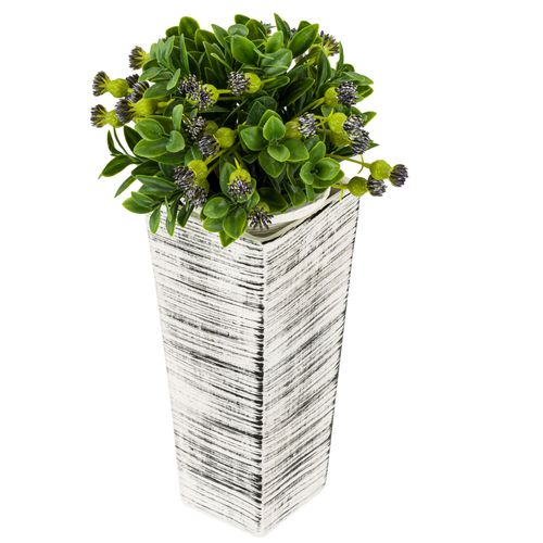 Wazon Ceramiczny Trapez  Biały czarny flakon na Arena.pl