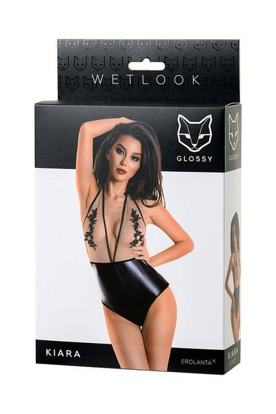 Body Wet Look Z Czarnym Zdobieniem - Kiara Glossy M zdjęcie 5