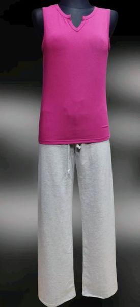 Dres damski KOMPLET modny 3 części L/XL szary z fioletem zdjęcie 5