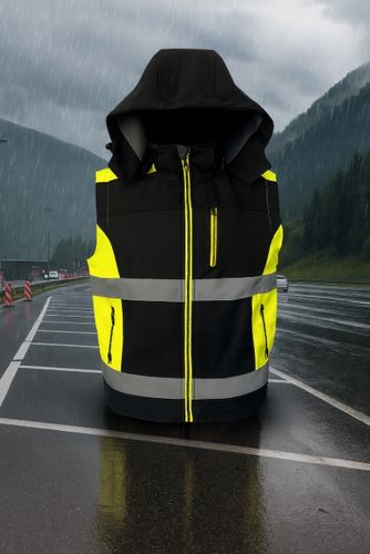KAMIZELKA robocza BEZRĘKAWNIK softshell Z KAPTUREM odblaskowy OCIEPLANY XL na Arena.pl