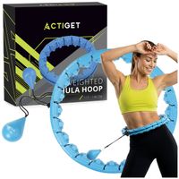 Hula hop z obciążeniem 24 elementy składane, z wypustkami do treningu cardio i fitness, niebieskie