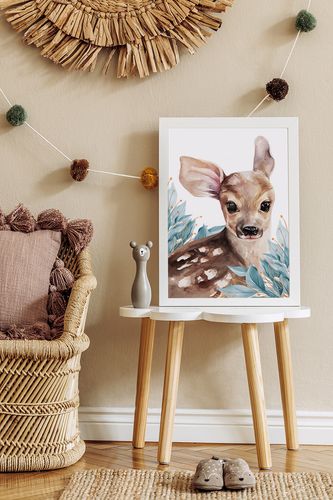 Plakat  dekoracje do pokoju dziecka sarna sarenka 40x50 cm na Arena.pl