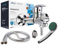 BATERIA WANNOWA PRYSZNICOWA ŚCIENNA KRAN WANNOWO PRYSZNICOWA ZESTAW CHROM