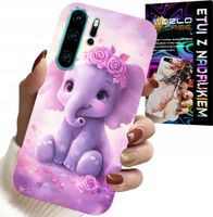 ETUI DO HUAWEI P30 PRO - SŁODKI SŁONIK NA RÓŻOWYM TLE CASE +FOLIA