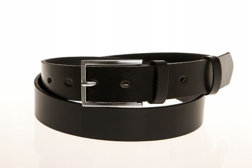 PASEK SKÓRZANY MĘSKI DO SPODNI CASUAL 120 KLASYCZNY CZARNY SKÓRA na Arena.pl