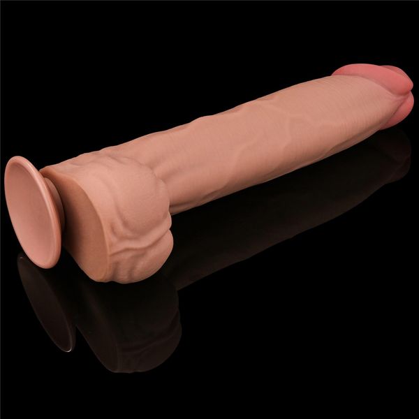 14'' King Sized Sliding Skin Dual Layer Dong zdjęcie 6