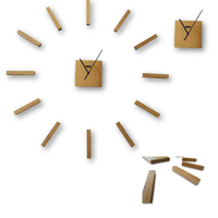 Zegar Ścienny Drewniany Do Salonu Efekt 3D Przyklejany Bardzo Duży 90 cm