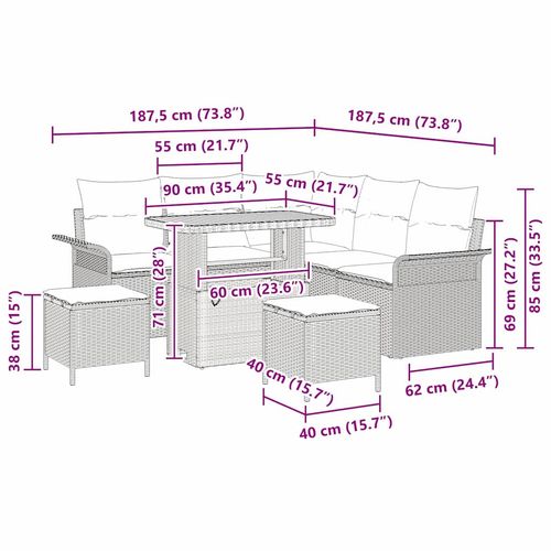 Zestaw Sof na Ogród 8 pcs Czarny polirattan na Arena.pl