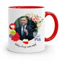 Kubek Czerwony Prezydenta Andrzej Duda Pis Zdrowie Z Nadrukiem Ze Zdjęciem