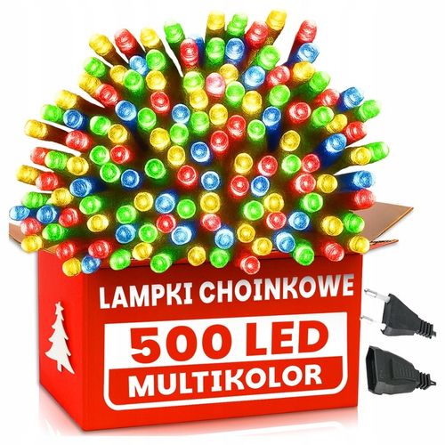 LAMPKI CHOINKOWE 500 LED MULTIKOLOR ŚWIĄTECZNE WEWNĘTRZNE ZEWNĘTRZNE na Arena.pl
