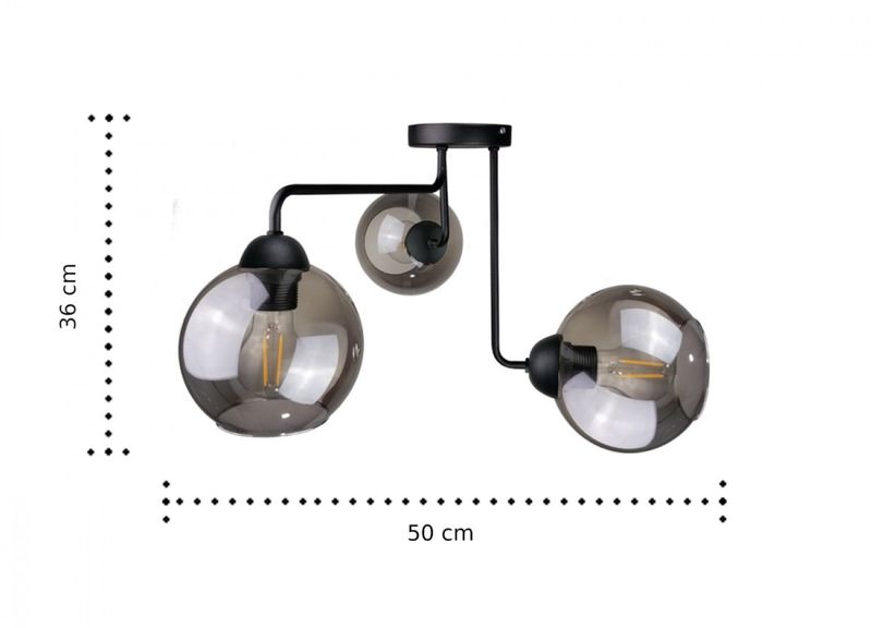 Lampa sufitowa 3xE27 COSMO BLACK zdjęcie 3