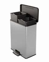 kosz na śmieci curver, z pedałem 26+26l - metalizowany - kt 12 9023