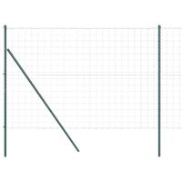 Ogrodzenie z słupkami Zielony 1.5 x 10 m Stal