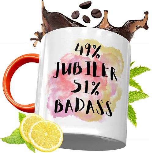 Kubek Pomarańczowy Dla Jubilera Prezent Z Nadrukiem Ze Zdjęciem na Arena.pl