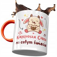 Kubek Pomarańczowy Dla Córki Dzień Dziecka Prezent Z Nadrukiem Ze Zdjęciem