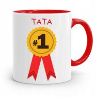 Kubek Czerwony Dla Taty Ojca Tata Na Medal Z Nadrukiem Ze Zdjęciem