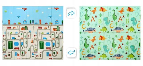 MATA PIANKOWA EDUKACYJNA DLA DZIECI DWUSTRONNA XPE SKŁADANA 180x200 MATADI na Arena.pl