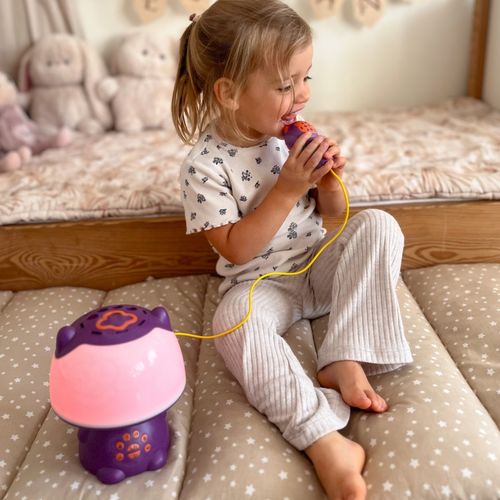 WOOPIE Multifunkcyjna Lampka RGB Głośnik Bluetooth Karaoke Modulator Głosu Karta SD Fioletowa na Arena.pl