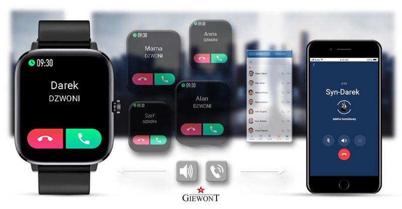 smartwatch giewont czarny gw230-2 zdjęcie 15