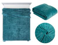 Koc Mikrofibra Wytłaczany Cindy Narzuta 220X200 CM CIEMNOTURKUSOWY