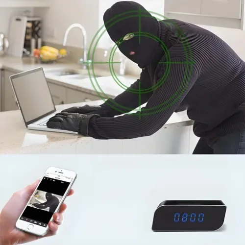 ZEGAR Z UKRYTA MINI KAMERA SZPIEGOWSKA WiFi BUDZIK na Arena.pl