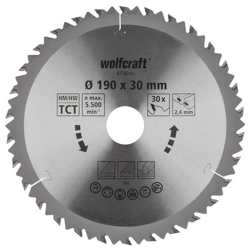 Tarcza do cięcia Wolfcraft 6736000 Ø190 X 2,4 mm na Arena.pl