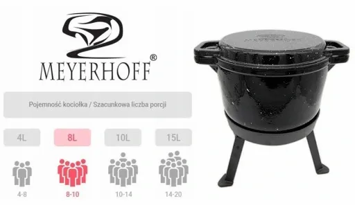 Kociołek żeliwny emaliowany MARMUREK 3w1 8 l zdjęcie 5