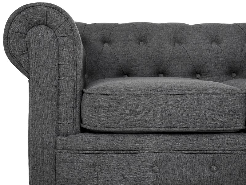 Sofa 3-osobowa szara CHESTERFIELD zdjęcie 8